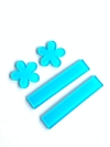 KIT CLIP ACRÍLICO AZUL TURQUESA - 4 PCS