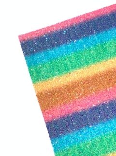 LONITA GLITTER ARCO ÍRIS COLORIDO - 25X40CM - 1 UNIDADE