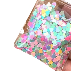 APLIQUE CONFETE GLITTER CORAÇÃO CANDY M - 10 GRAMAS