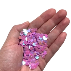 APLIQUE CONFETE GLITTER CORAÇÃO LILÁS G - 10 GRAMAS - comprar online