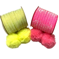 POMPOM PELO BOLINHA AMARELO NEON - 7cm - UNID - comprar online