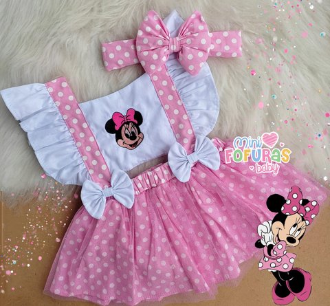 Saia tule cheap minnie rosa