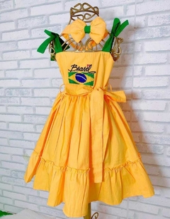 Vestido brasil amarelo + faixa - buy online