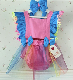 Romper carnaval tule color + faixa