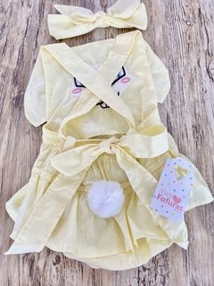 Romper Páscoa amarelo + faixa - Minifofurasbaby