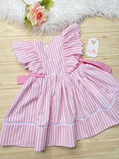 Vestido Melina listrado rosa - Minifofurasbaby