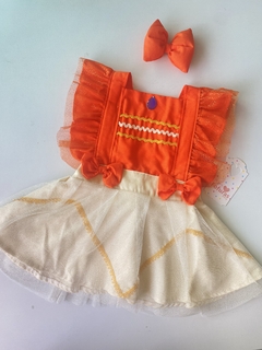 Romper vestido Moana + laço na internet