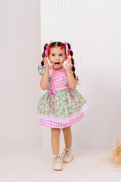 Imagem do Vestido romper junino Ritinha azul floral