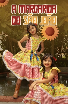 Vestido junino Margarida 6 anos estampa xd laranja - comprar online