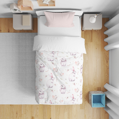 Acolchado cama plaza y media (REVERSIBLE BLANCO LISO PERCAL) (a pedido)