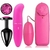 Kit Sex Shop Vibrador Feminino Rosa Ponto G Bullet e Plug Anal Preto - loja online