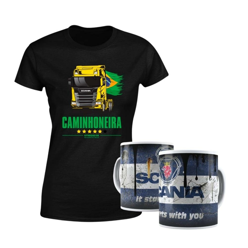 Camiseta Masculino Scania Arqueado Amarelo