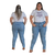 Imagem do Calça Plus Size Jeans Feminino Skinny Azul Claro Novidade