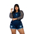 Imagem do Jardineira Short Jeans Plus Size Feminino Com Zíper Lateral