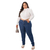 Calça Plus Size Jeans Feminino Skinny Azul Claro Novidade - Crisconf-Vestuários e Acessórios