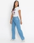 Calça Feminina Jeans Claro TNW Wide Leg Modelo Lisa - Crisconf-Vestuários e Acessórios