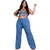 Calça Feminina Plus Size Wide Leg Lisa Com Pinças E Bolsos na internet