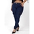 Calça Jeans Escura Cargo Plus Size Cintura Alta Com Bolsos - loja online