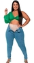 Calça Jeans Feminina Plus Size Lisa Com Cinta Chapa Barriga na internet
