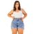 Short Jeans Claro Plus Size Feminino Com Pedras Nas Laterais - comprar online