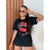 Camisão T-shirt Feminina Gola Redonda Estampa Cereja Crisconf na internet