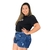 Short Feminino Jeans Plus Size Barra Feita Com Destroyed - comprar online