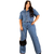 Calça Jeans Plus Size Wide Leg Feminina Lisa Cintura Alta - comprar online