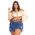 Saia Jeans Feminina Plus Size Curta Com Cinto Lançamento