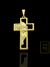 Pingente Cruz Vazada com Perfil de Cristo Banhado a Ouro 18K - comprar online