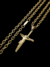Corrente cadeado 70cm 4mm Fecho Gaveta Banhada a Ouro 18K + Pingente Cruz Cristo - comprar online