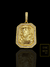 Pingente Placa com Face de Cristo 4D Cravejado Banhado a Ouro 18K