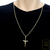Corrente cadeado 70cm 4mm Fecho Gaveta Banhada a Ouro 18K + Pingente Cruz Cristo na internet