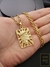Corrente Cadeado 70cm 4mm Fecho Gaveta Banhada a Ouro 18K + Pingente Placa Vazada com Perfil de Cristo na internet