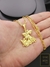 Corrente Cadeado Alongado 70cm 4mm Fecho Canhão Banhada a Ouro 18K + Pingente São Jorge 3D na internet