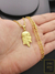 Corrente Cadeado Alongado 4mm Fecho Canhão Banhada a Ouro 18K + Pingente Perfil de Cristo - comprar online