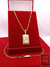 Corrente Cadeado Alongado 70cm 4mm Fecho Gaveta Banhada a Ouro 18K + Pingente Placa Perfil de Cristo - comprar online