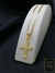 Corrente Italiana Piastrine 60cm 3mm Fecho Gaveta Banhada a Ouro 18K + Pingente Cruz com Cristo