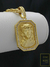 Pingente Placa com Face de Cristo 4D Cravejado Banhado a Ouro 18K - comprar online