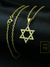 Corrente Cadeado 1,5mm Fecho Tradicional + Pingente Estrela de Davi Vazado Banhado a Ouro 18K - loja online