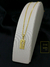 Corrente Veneziana 1mm Fecho Tradicional + Pingente Placa Retangular Cruz Vazada Banhado a Ouro 18K