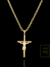 Corrente cadeado 70cm 4mm Fecho Gaveta Banhada a Ouro 18K + Pingente Cruz Cristo - loja online