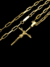 Corrente Cadeado Alongado 70cm 6mm Fecho Gaveta Banhada a Ouro 18K + Pingente Cruz Cristo - comprar online