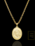 Corrente Cadeado 60cm 5mm Fecho Gaveta Banhada a Ouro 18K + Pingente Medalha Face de Cristo - loja online
