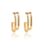 Brinco Ear Hook com Detalhes Dourado Banhado a Ouro 18k