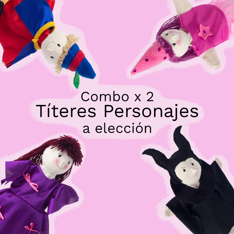 Combo x 2 Títeres de Guante Personaje - a elección