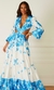 VESTIDO LONGO LUANA BLUE FLOWER - comprar online