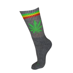 Meias Urbans Crossfit Bike Skate Cano Alto Cannabis Reggae Cinza na internet