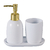 CJ 3PC P/BANHEIRO DE CERAMICA LONDRES BRANCO E DOURADO