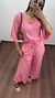 Conjunto Viscose Calça Pantalona Cropped Lily Rosa na internet