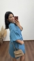 Chemise Selena Camisa Camisão Bolsos Botões Crepe Azul Petróleo na internet